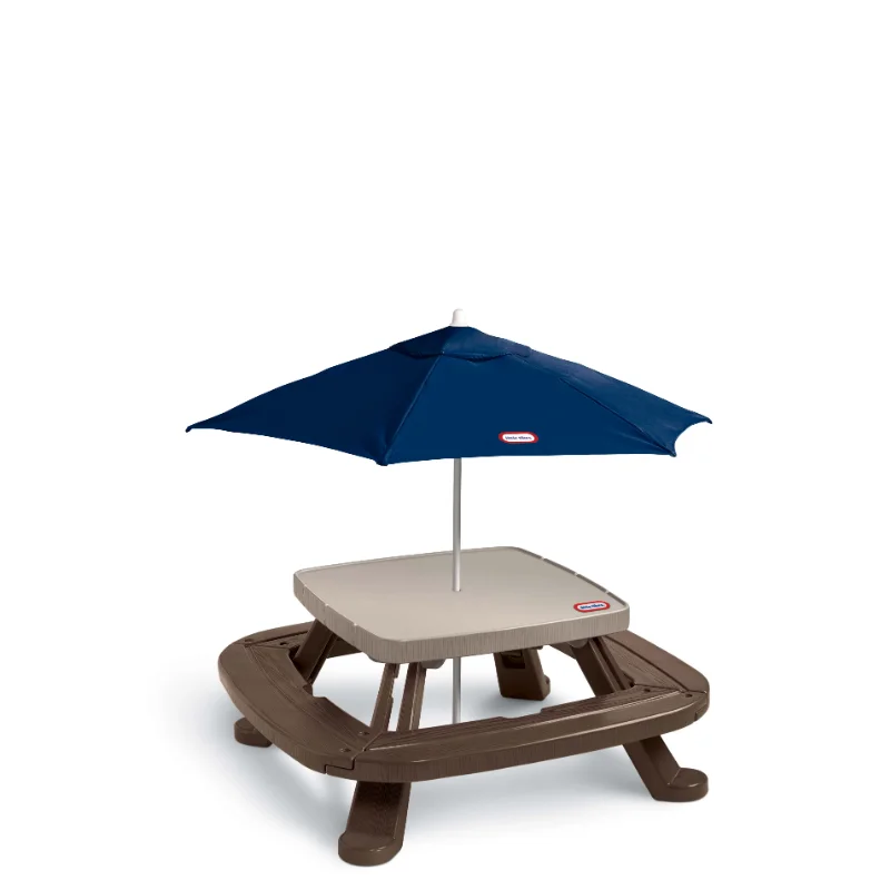 Kids Outdoor Table And Chairs With Umbrella - Outdoor Kids Picnic Table Toy with