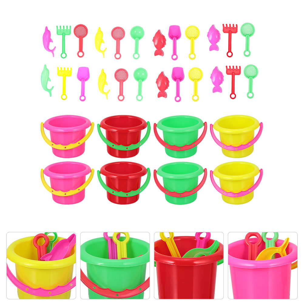 Kids Outdoor Activity Toys - 8 Sets Kids Sand Bucket Beach