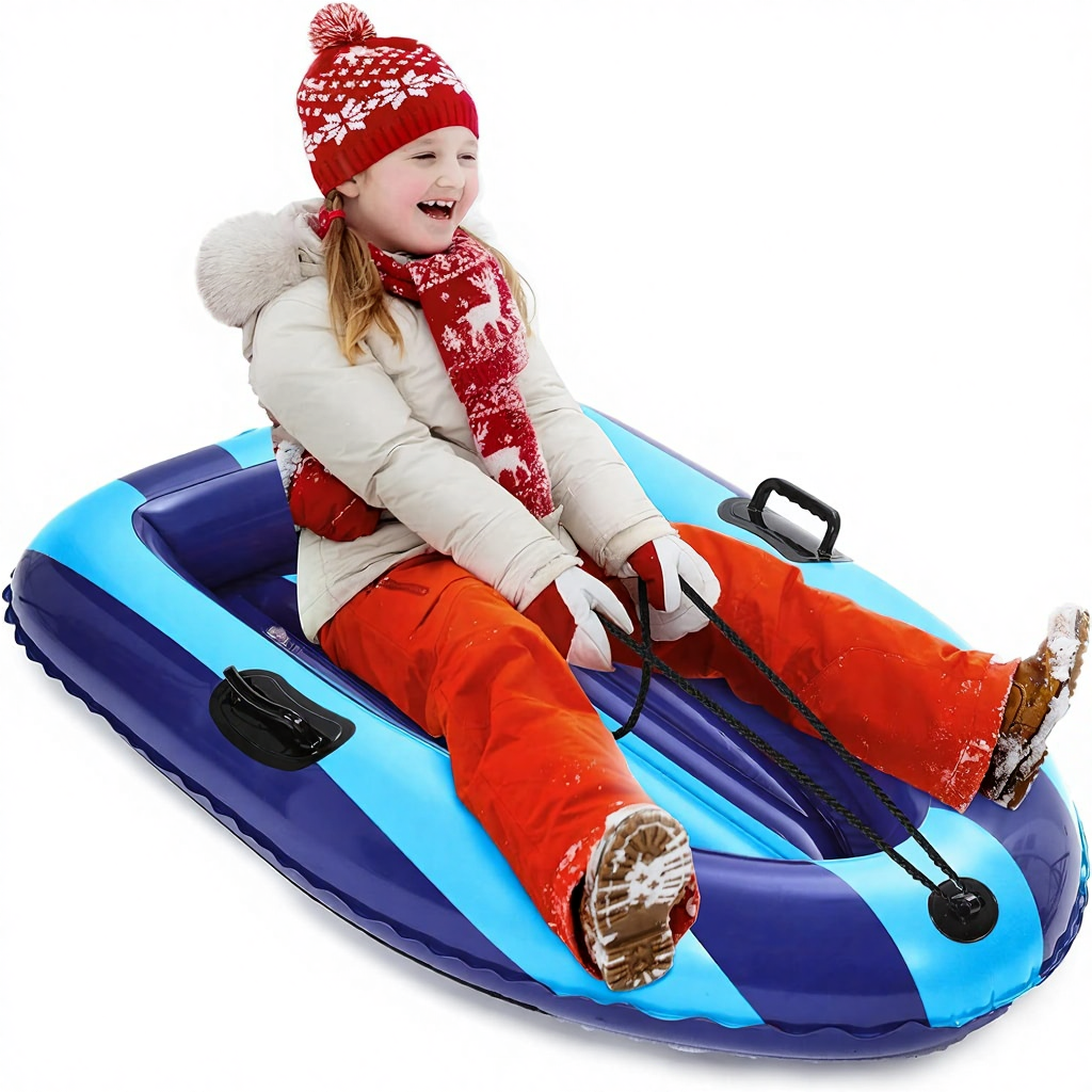 Kids Outdoor Gifts - QPAU Inflatable PVC Snow Sled Heavy