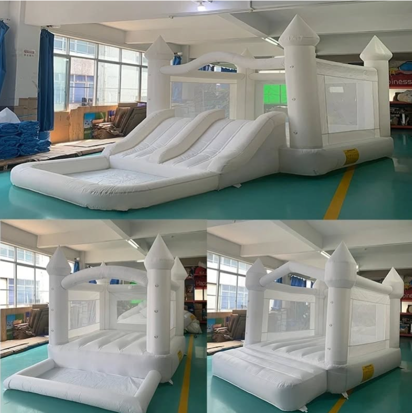 Kids Outdoor Wendy House - Inflatable Bounce House 5.6*3.3*3M White Jumping