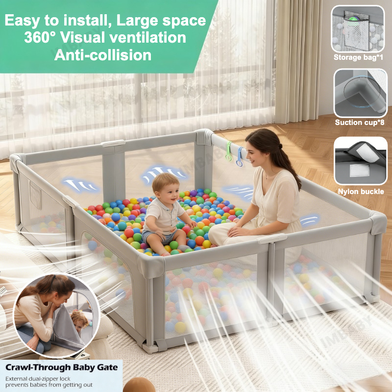 Kids Outdoor Wendy House - IMBABY 150/180/200cm Upgraded Baby Safety Playpen