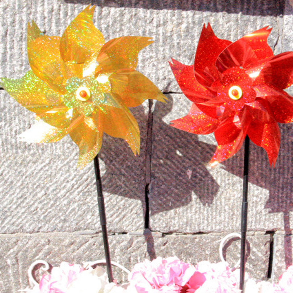 Kids Outdoor Play Yard - 10Pcs Octagonal Big Pinwheels Colorful Plastic