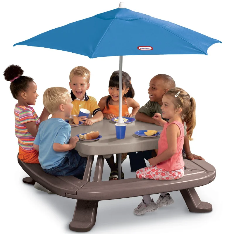Outdoor  Kids Picnic Table Toy - مراجعة Kids Outdoor Table And Chairs With Umbrella وسعره