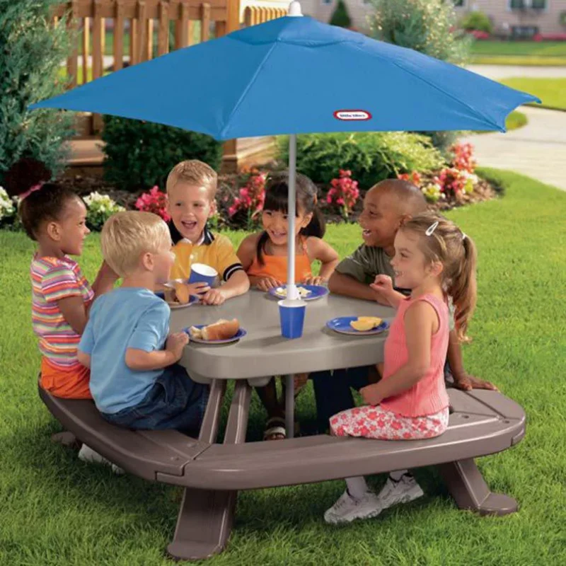 Outdoor  Kids Picnic Table Toy - مراجعة Kids Outdoor Table And Chairs With Umbrella وسعره