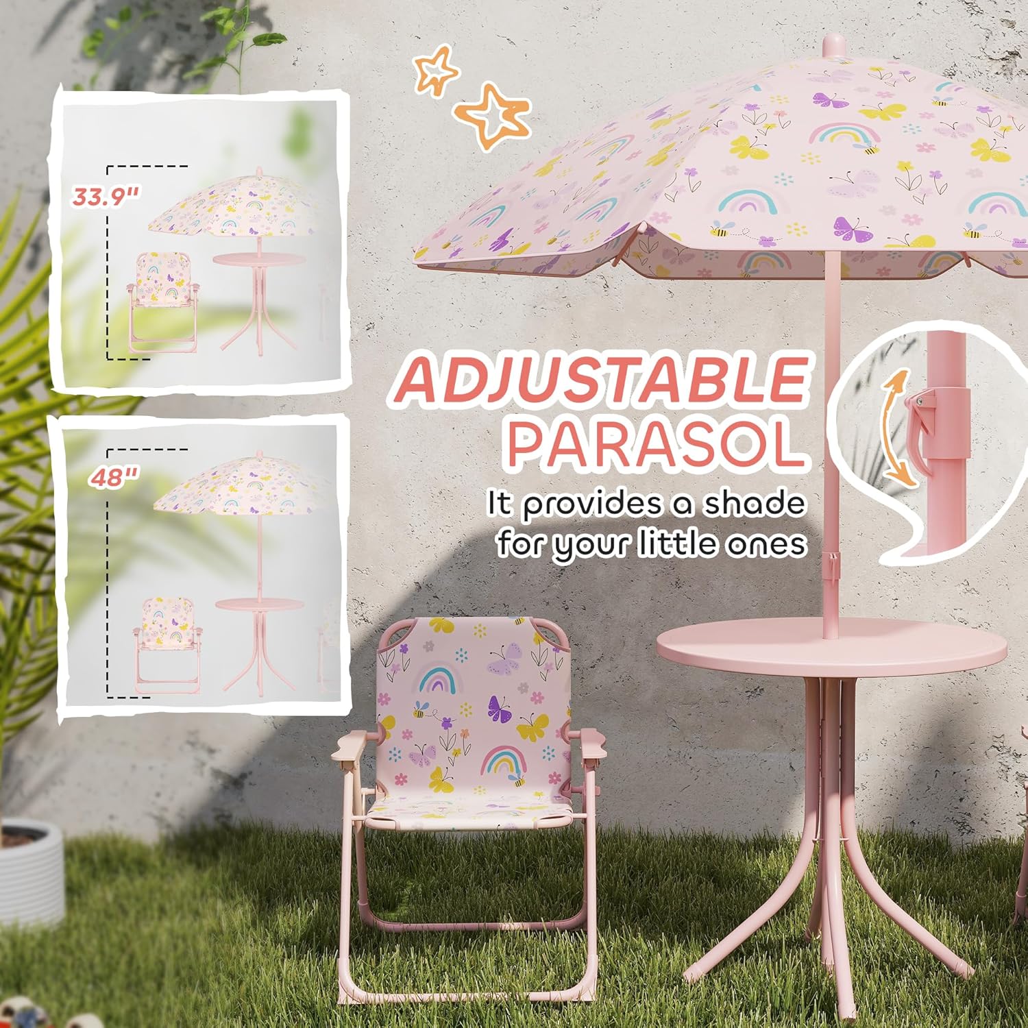 Kids Picnic Table with Umbrell - مراجعة Kids Outdoor Table And Chairs With Umbrella وسعره
