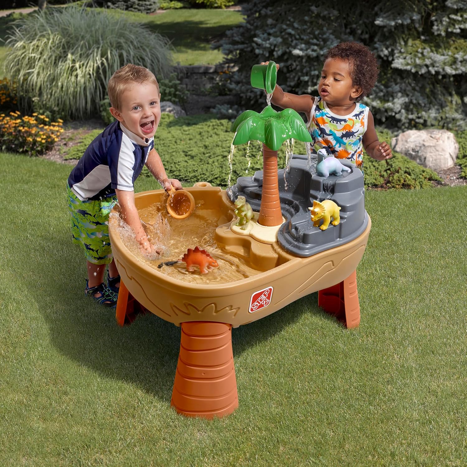 Dino Dig Sand And Water Table, - مراجعة Kids Outdoor Sensory Table وسعره