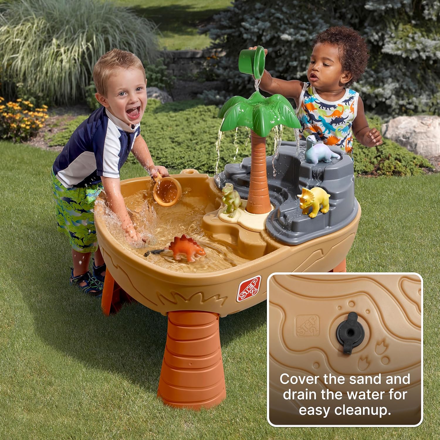 Dino Dig Sand And Water Table, - مراجعة Kids Outdoor Sensory Table وسعره