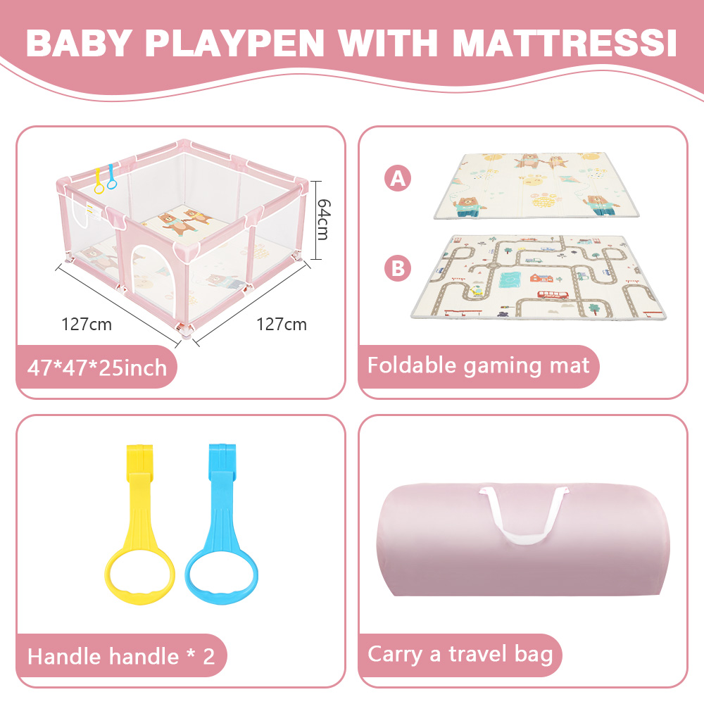 Baby Playpen with Mat Foldable - مراجعة Kids Outdoor Play Yard وسعره