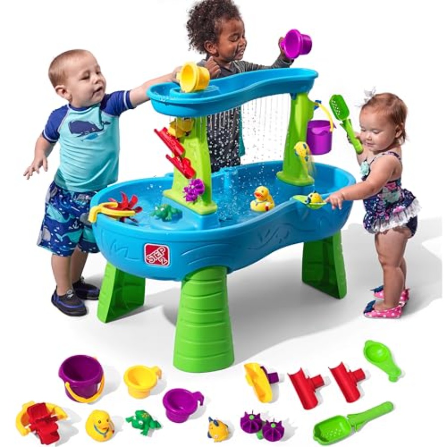 Rain Showers Splash Pond Water - مراجعة Kids Outdoor Sensory Table وسعره