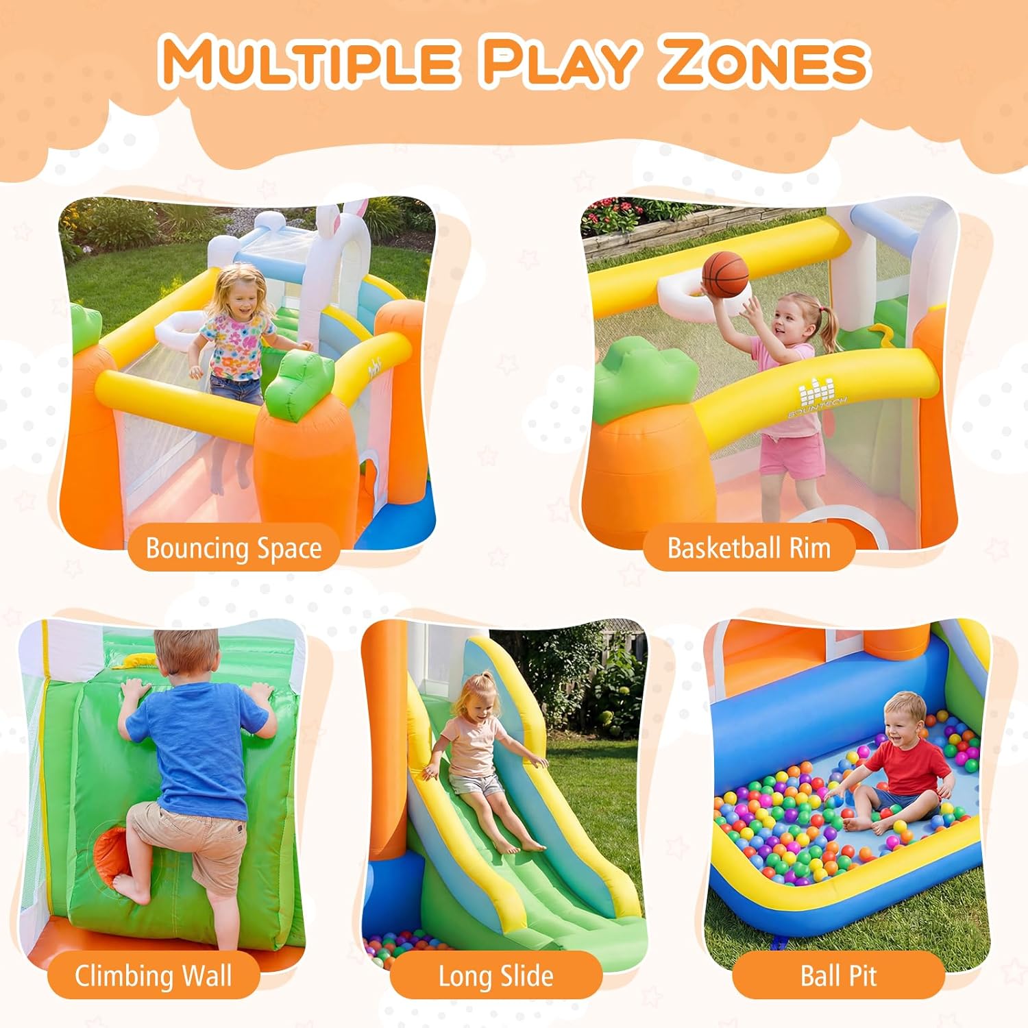 Inflatable Bounce House with B - مراجعة Kids Outdoor Gifts وسعره