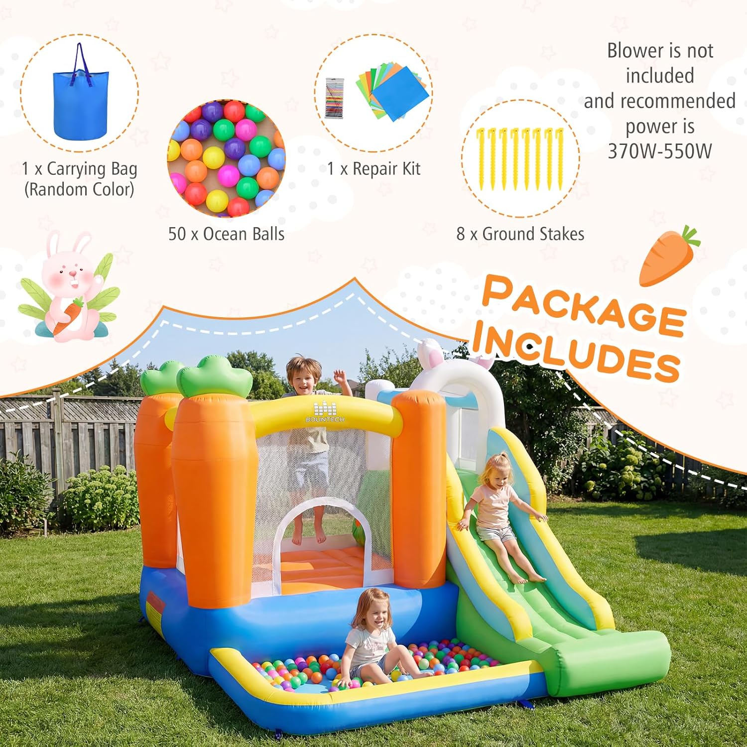 Inflatable Bounce House with B - مراجعة Kids Outdoor Gifts وسعره