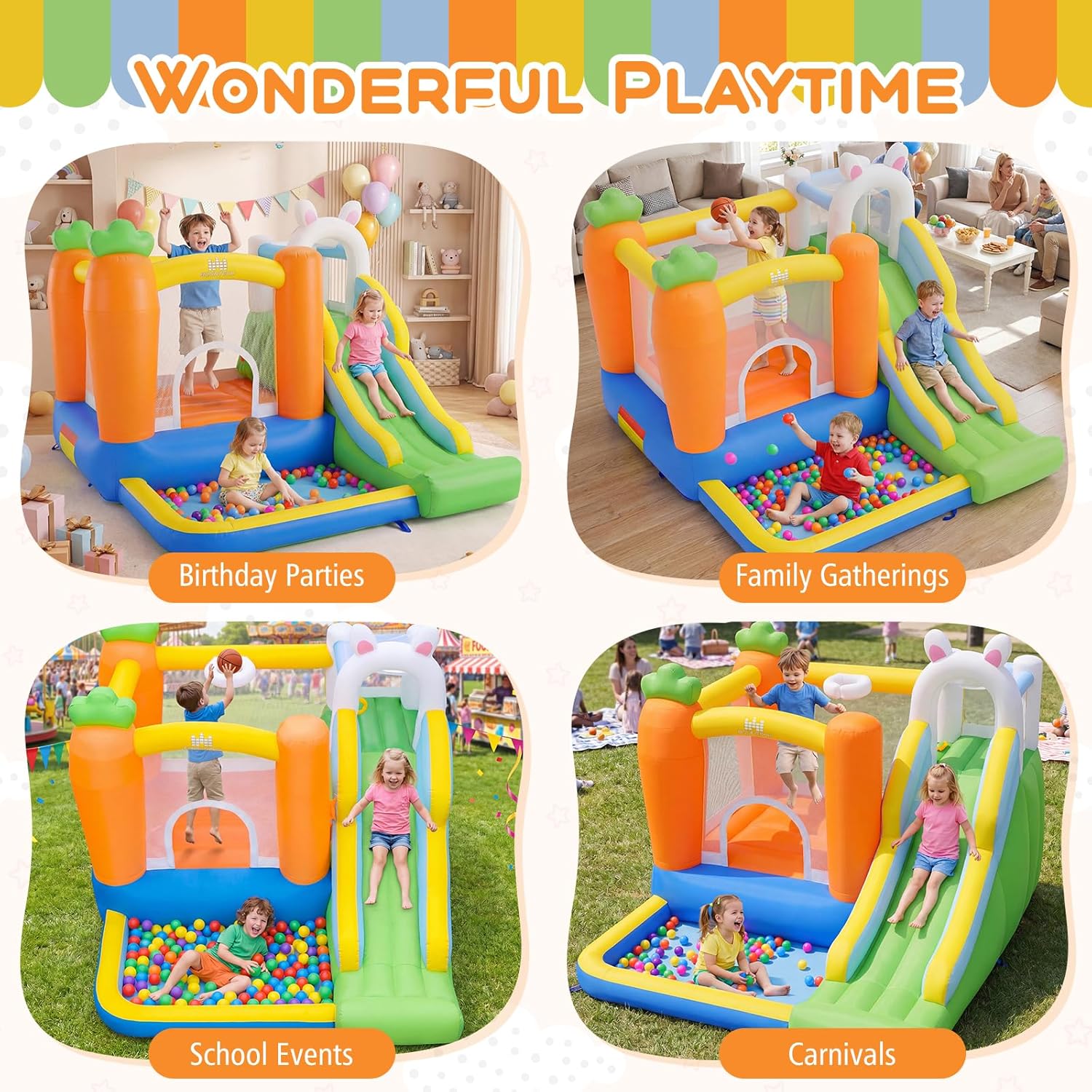 Inflatable Bounce House with B - مراجعة Kids Outdoor Gifts وسعره