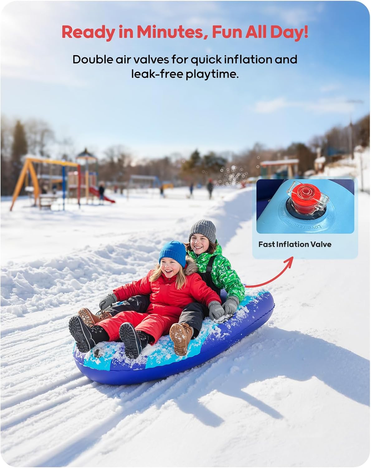 QPAU Inflatable PVC Snow Sled  - مراجعة Kids Outdoor Gifts وسعره