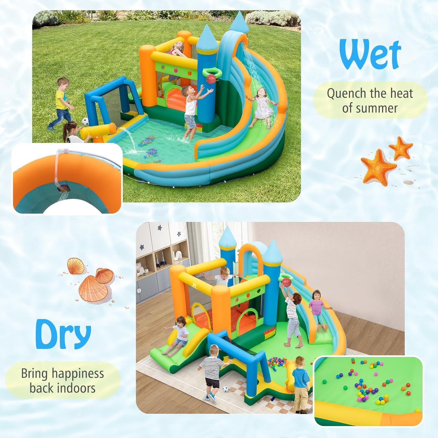 9-in-1 Inflatable Water Slide  - مراجعة Kids Outdoor Gifts وسعره