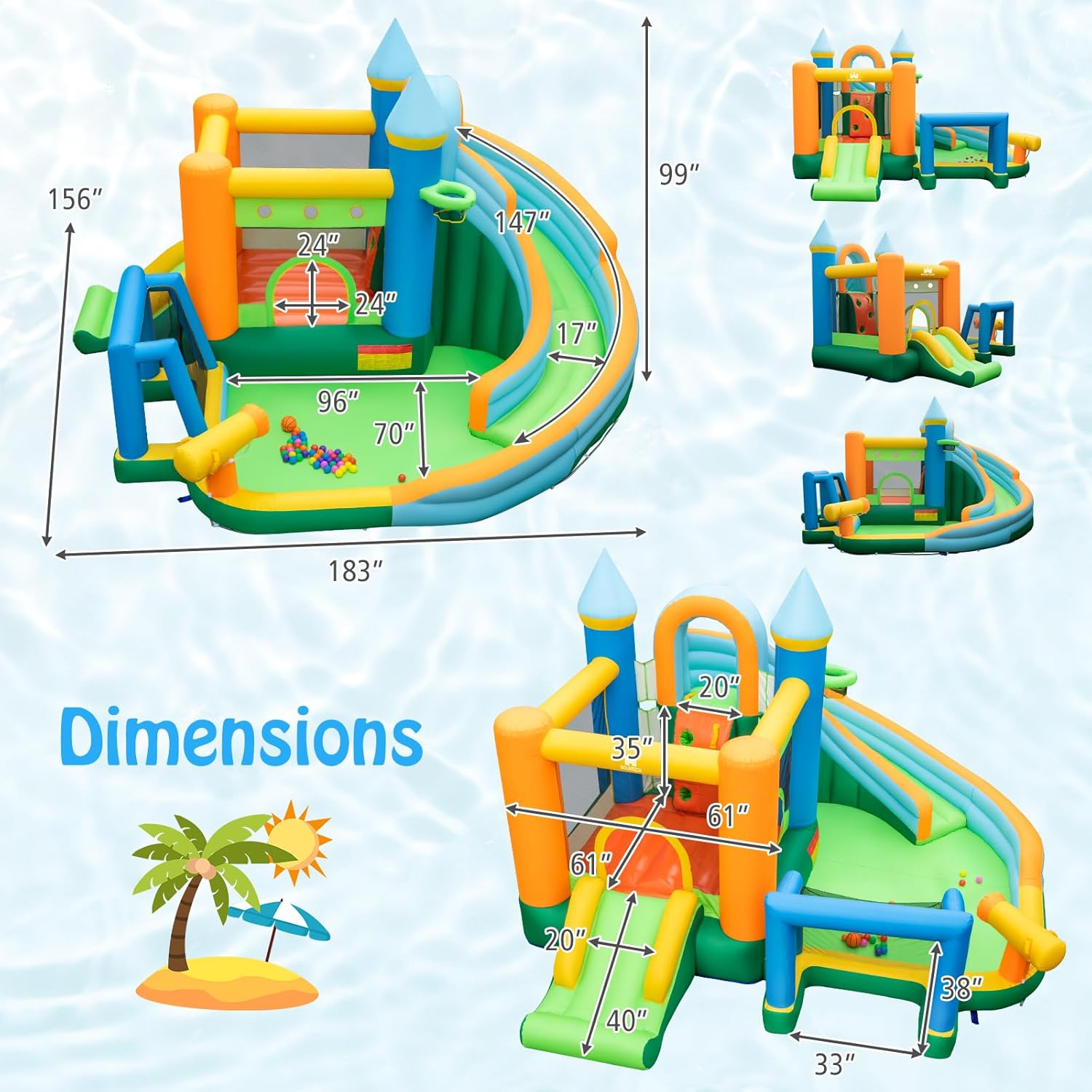 9-in-1 Inflatable Water Slide  - مراجعة Kids Outdoor Gifts وسعره