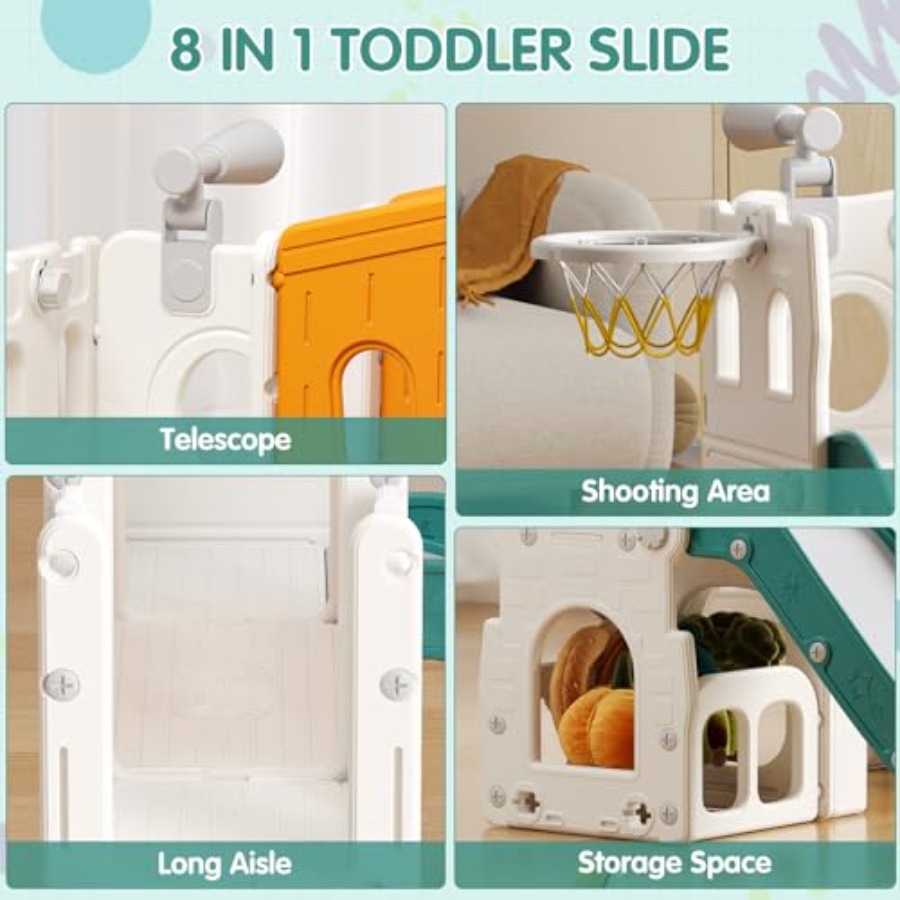 8 in 1 Toddler Slide Set Kid S - مراجعة Kids Outdoor Climber وسعره