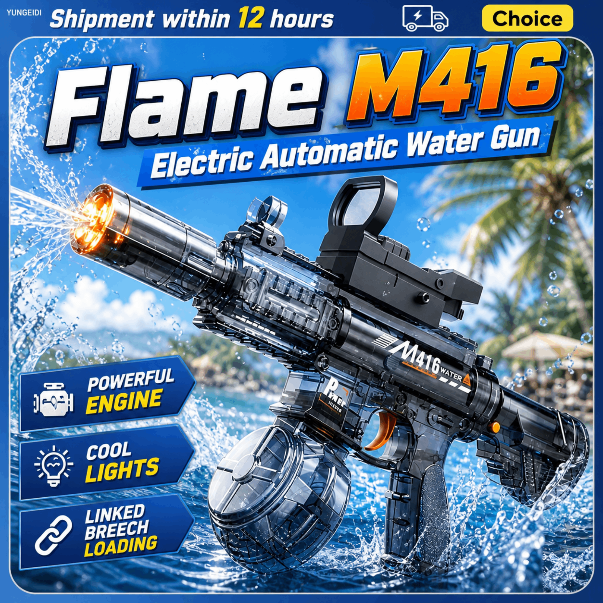 Electric Water Gun Flashing Li - مراجعة Kids Outdoor Yard Games وسعره
