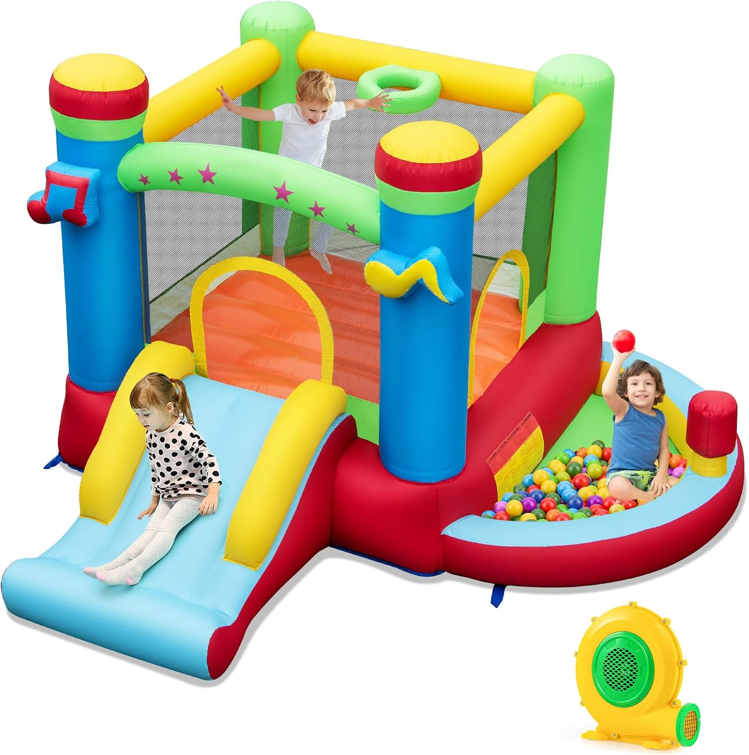Inflatable Bounce House with B - مراجعة Kids Outdoor Gifts وسعره