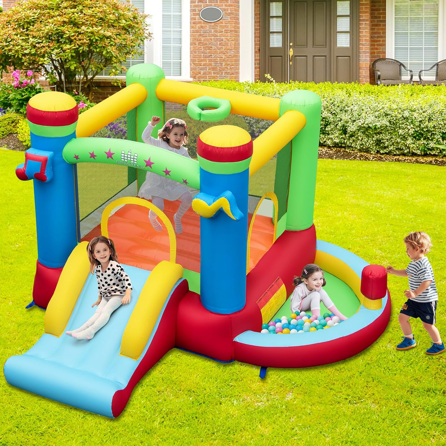 Inflatable Bounce House with B - مراجعة Kids Outdoor Gifts وسعره