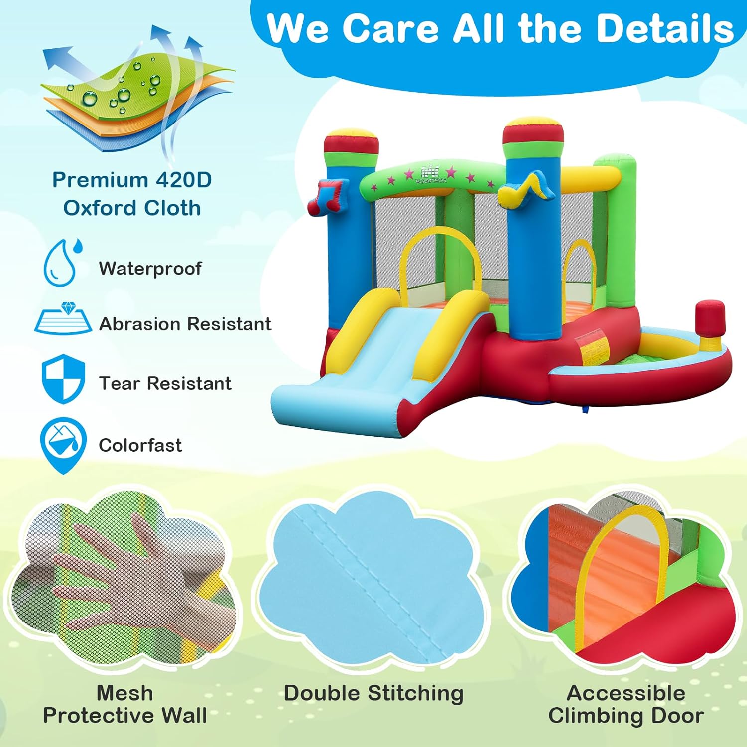 Inflatable Bounce House with B - مراجعة Kids Outdoor Gifts وسعره