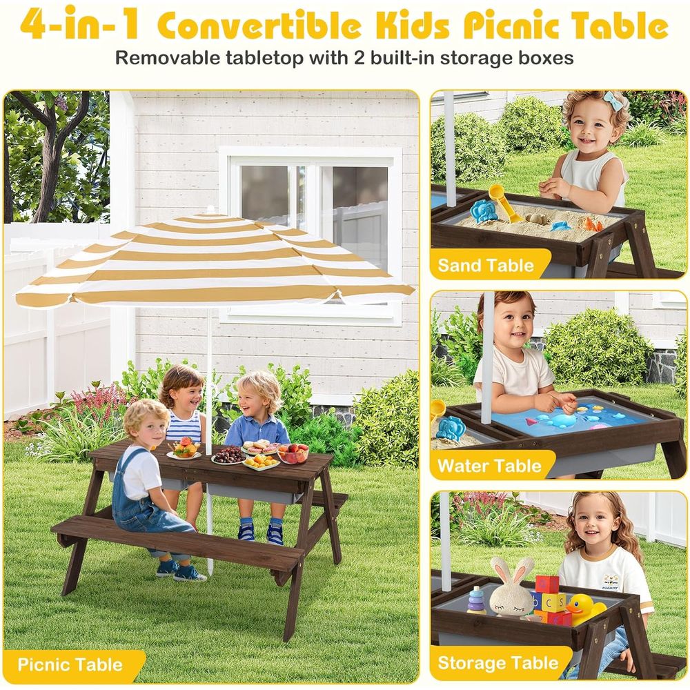 Kids Picnic Table with Sensory - مراجعة Kids Outdoor Sensory Table وسعره