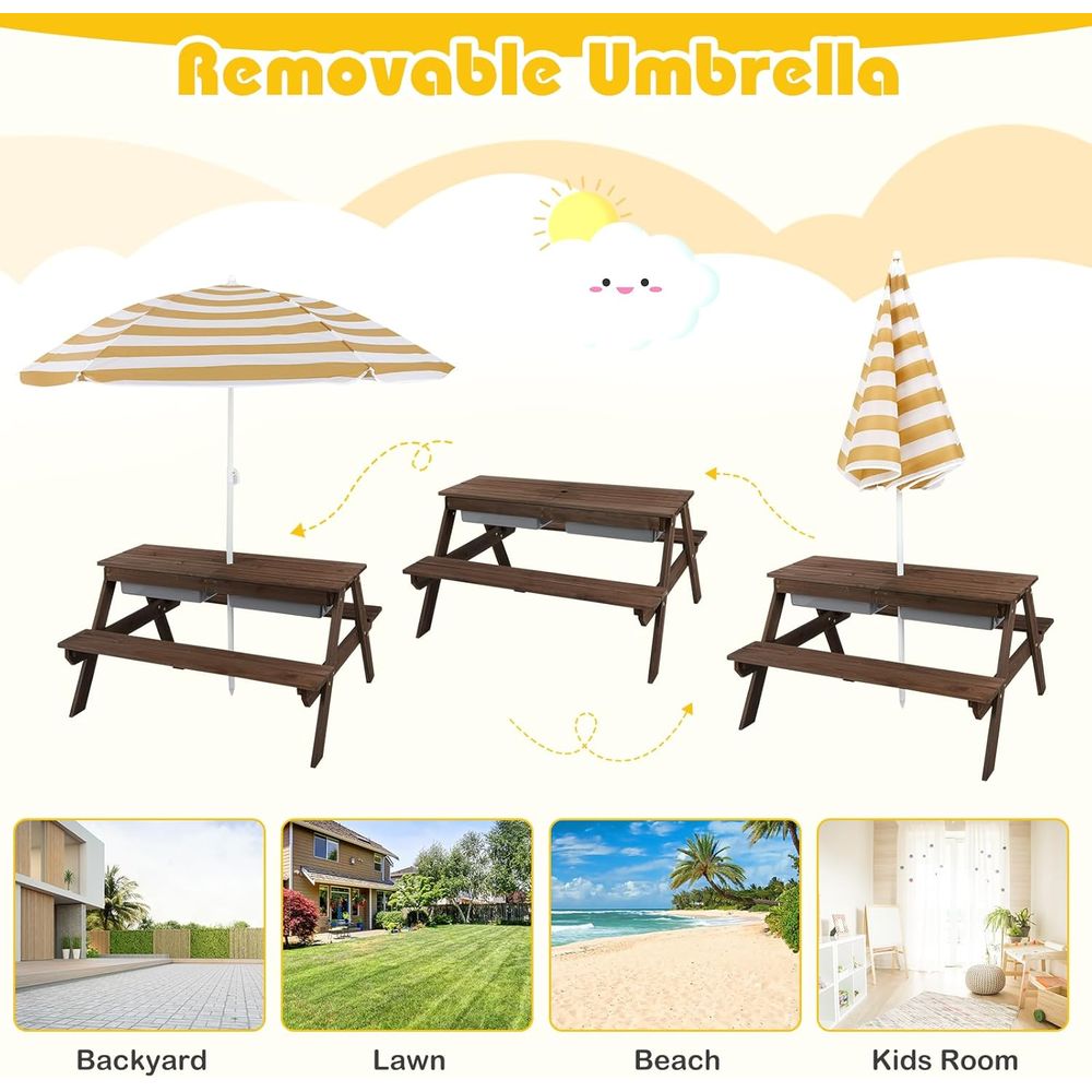 Kids Picnic Table with Sensory - مراجعة Kids Outdoor Sensory Table وسعره