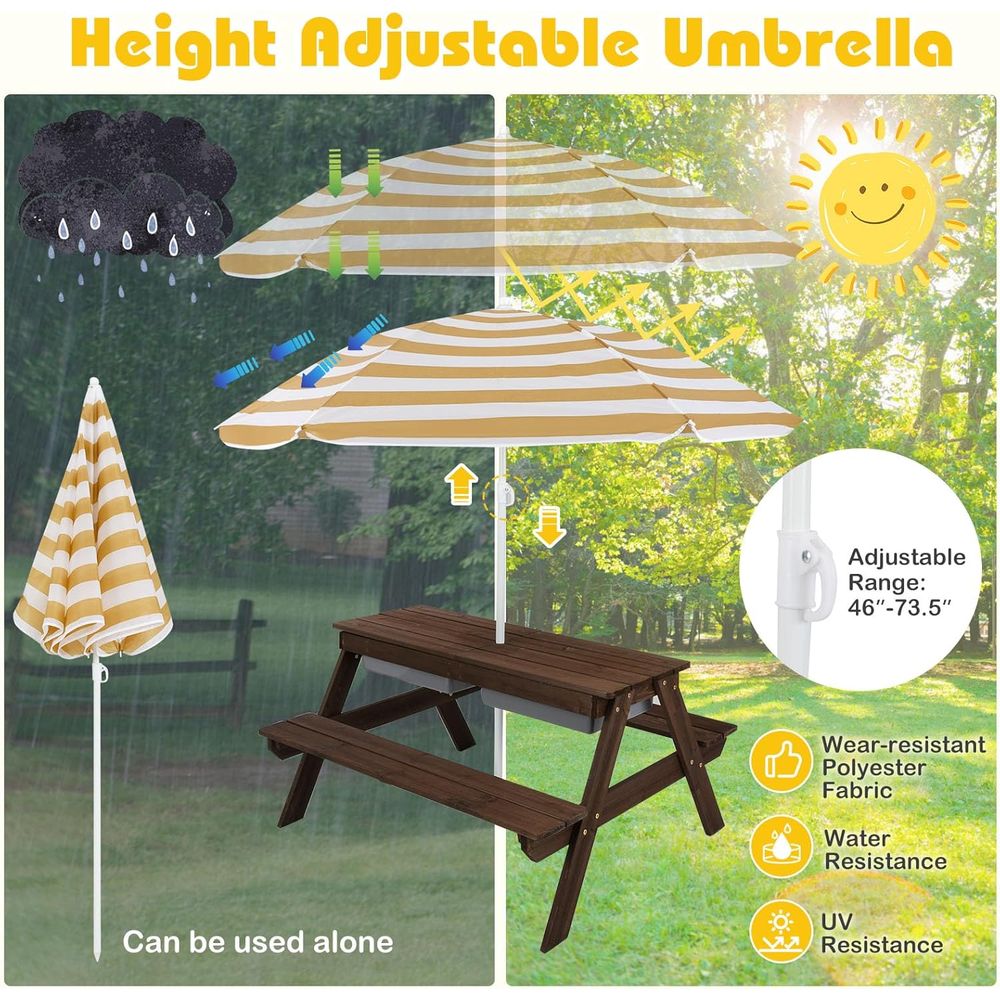 Kids Picnic Table with Sensory - مراجعة Kids Outdoor Sensory Table وسعره