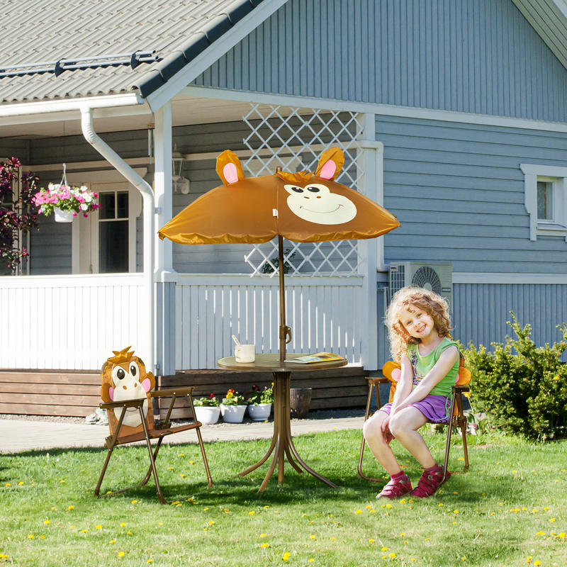 Outsunny Kids Table and Chair  - مراجعة Kids Outdoor Table And Chairs With Umbrella وسعره