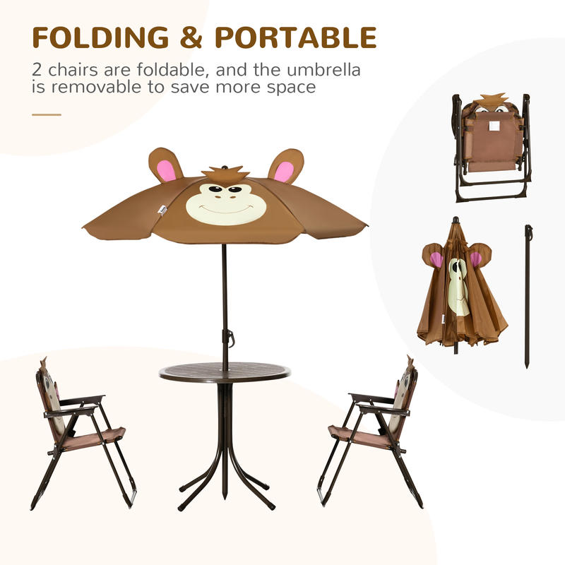 Outsunny Kids Table and Chair  - مراجعة Kids Outdoor Table And Chairs With Umbrella وسعره
