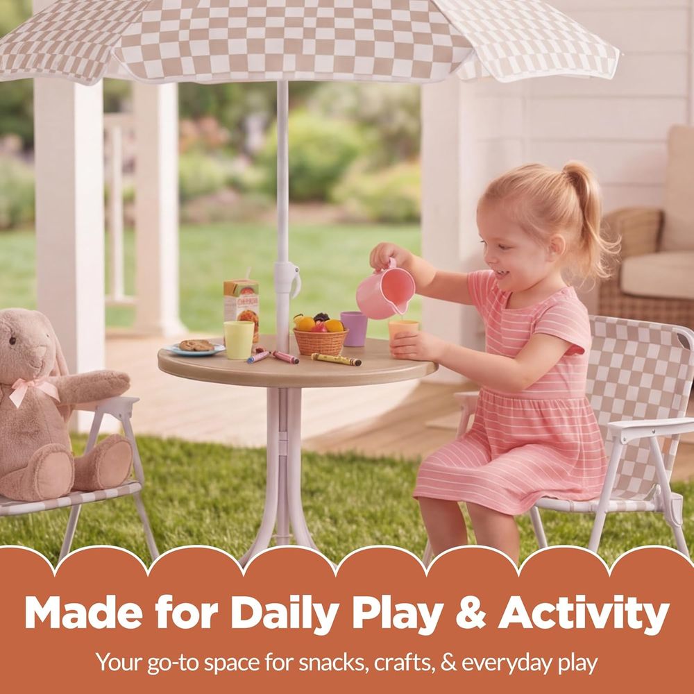 Kids Picnic Table and Chair Se - مراجعة Kids Outdoor Table And Chairs With Umbrella وسعره