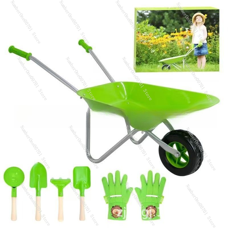 Kids Outdoor Wheelbarrow, Gree - مراجعة Kids Outdoor Activity Toys وسعره