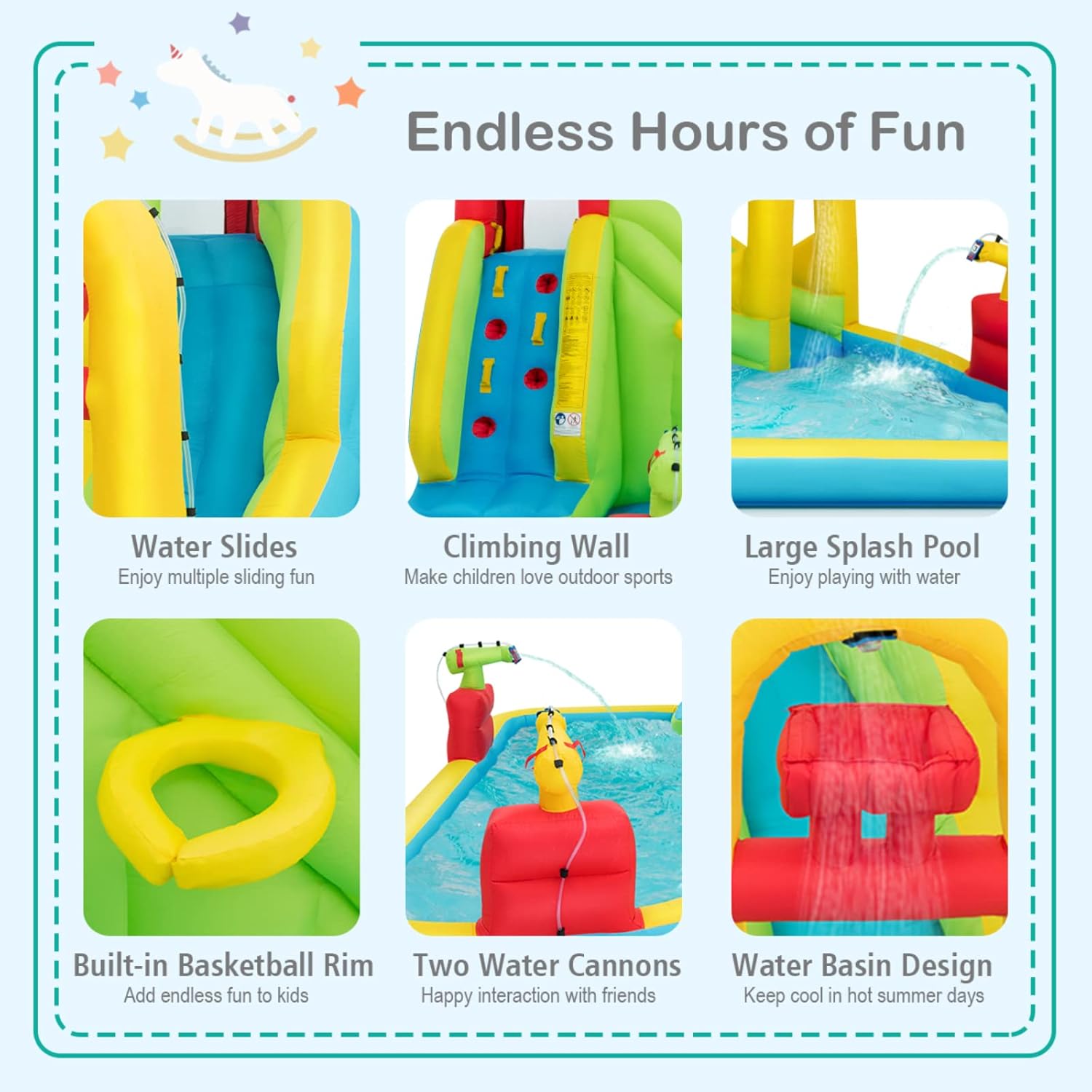 Mega Inflatable Water Park Bou - مراجعة Kids Outdoor Gifts وسعره