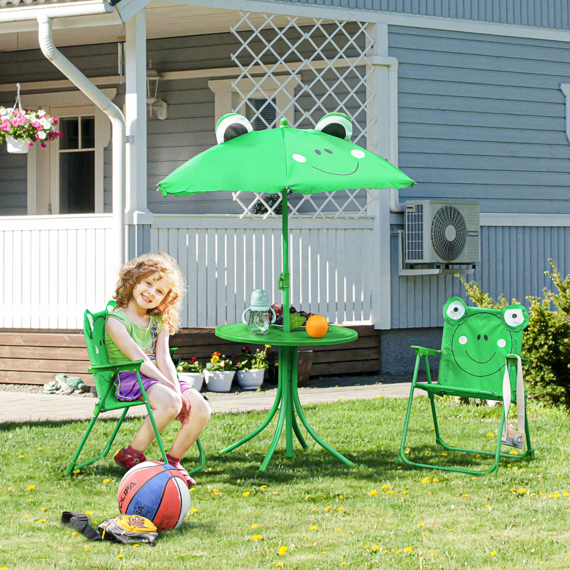 Fun Portable Kids Folding Tabl - مراجعة Kids Outdoor Table And Chairs With Umbrella وسعره