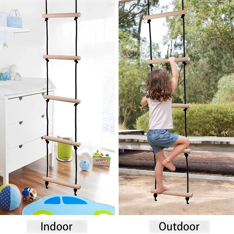 Children Climbing Rope Ladder  - مراجعة Kids Outdoor Clubhouse وسعره