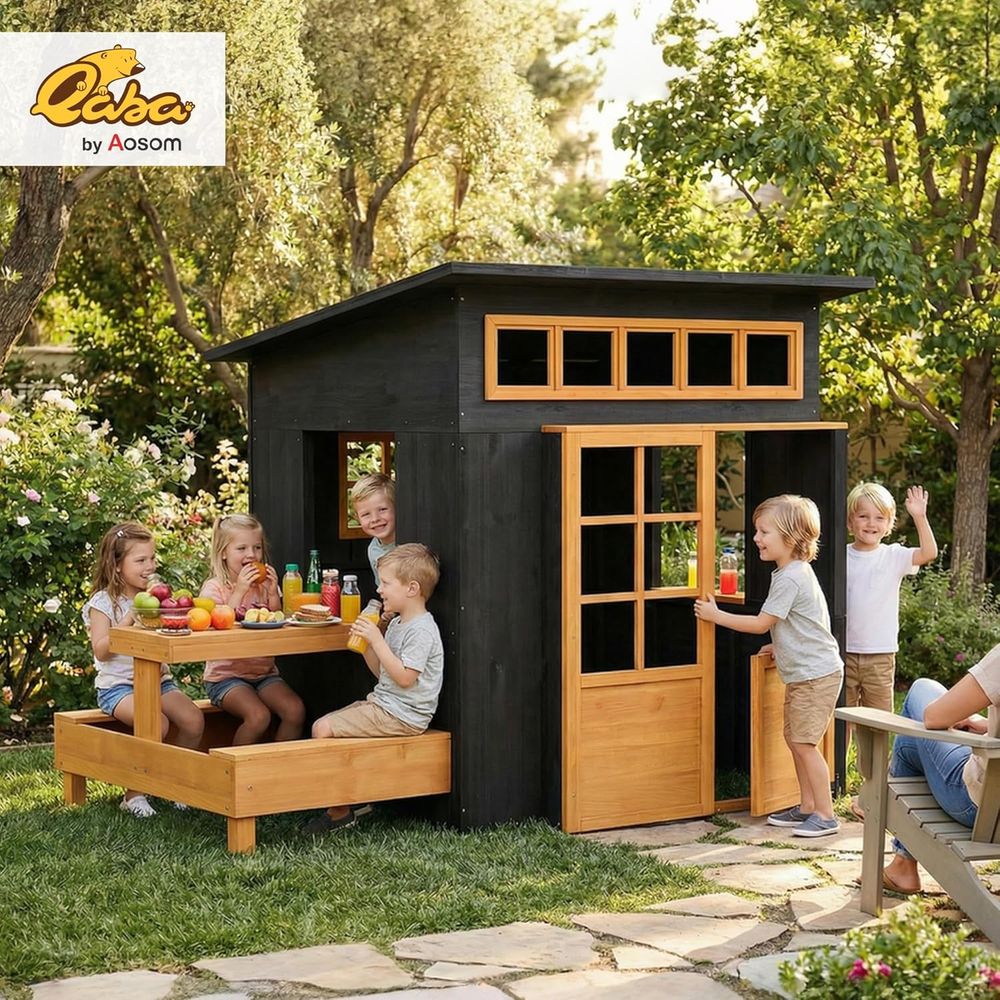 Qaba Kids Outdoor Playhouse, i - مراجعة Qaba Kids Outdoor Playhouse وسعره