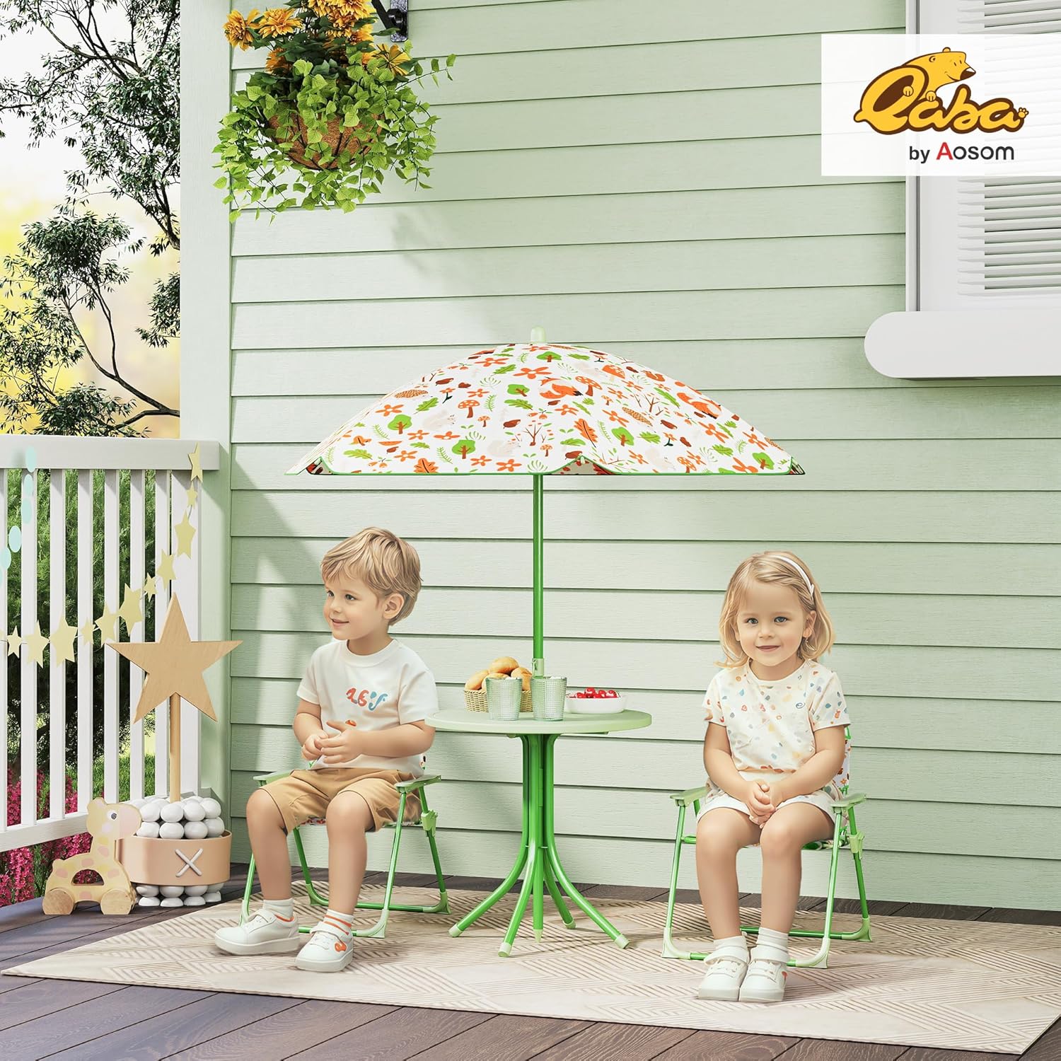 Kids Picnic Table Chair Set Fo - مراجعة Kids Outdoor Table And Chairs With Umbrella وسعره