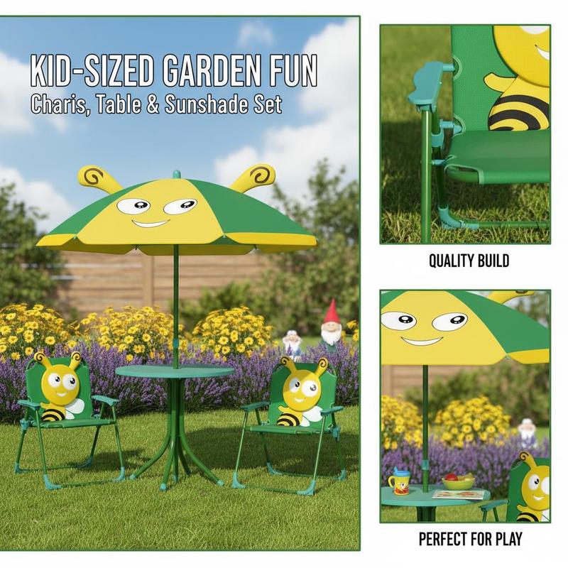 Outdoor Kids Garden Furniture  - مراجعة Kids Outdoor Table And Chairs With Umbrella وسعره