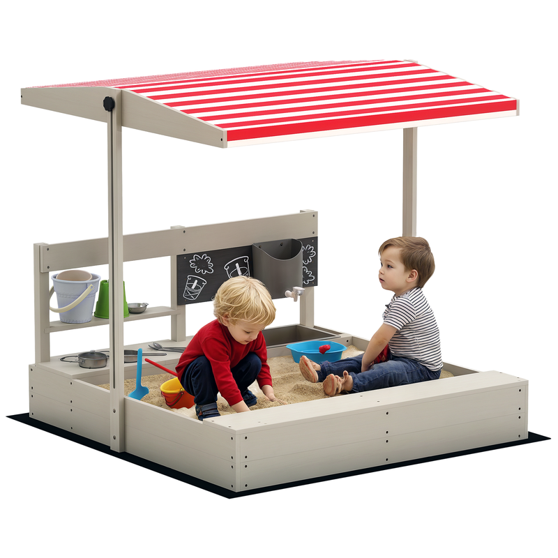 Outsunny Kids Sandbox with Hei - مراجعة Kids Outdoor Activity Toys وسعره