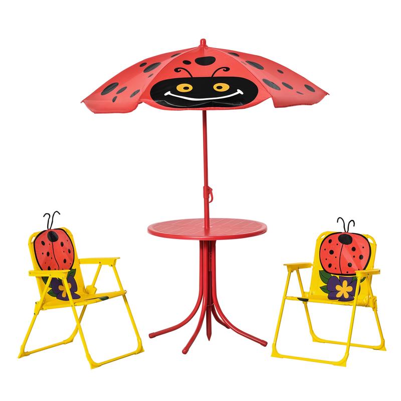 Outsunny Kids Table and Chair  - مراجعة Kids Outdoor Table And Chairs With Umbrella وسعره