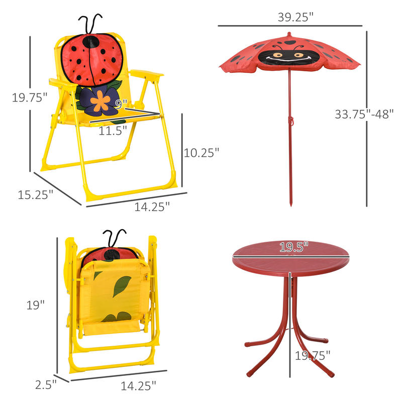 Outsunny Kids Table and Chair  - مراجعة Kids Outdoor Table And Chairs With Umbrella وسعره