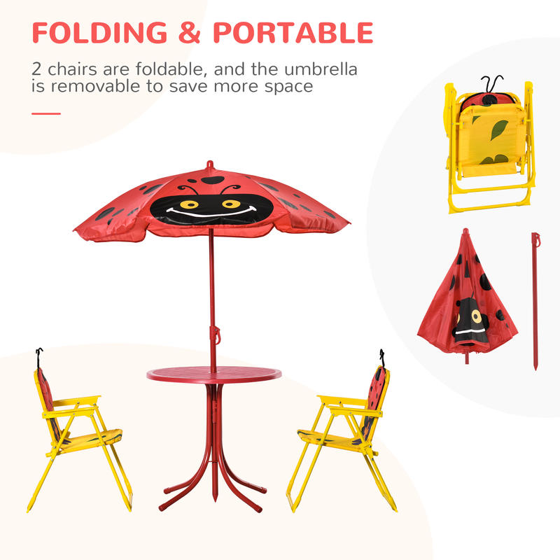 Outsunny Kids Table and Chair  - مراجعة Kids Outdoor Table And Chairs With Umbrella وسعره