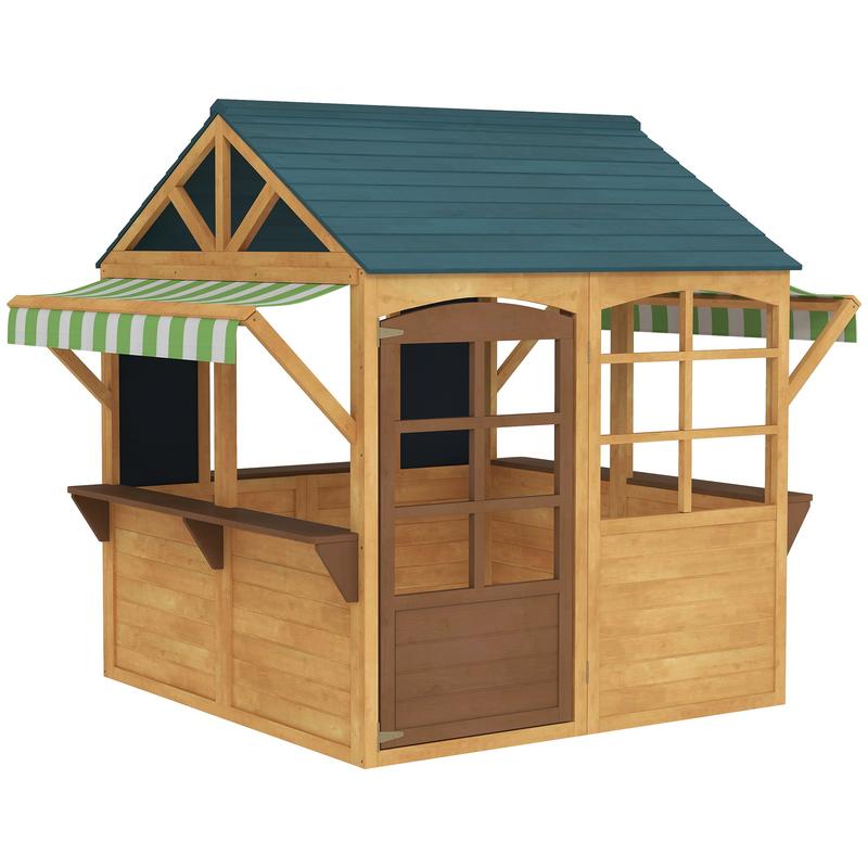 Qaba Wooden Outdoor Playhouse, - مراجعة Qaba Kids Outdoor Playhouse وسعره