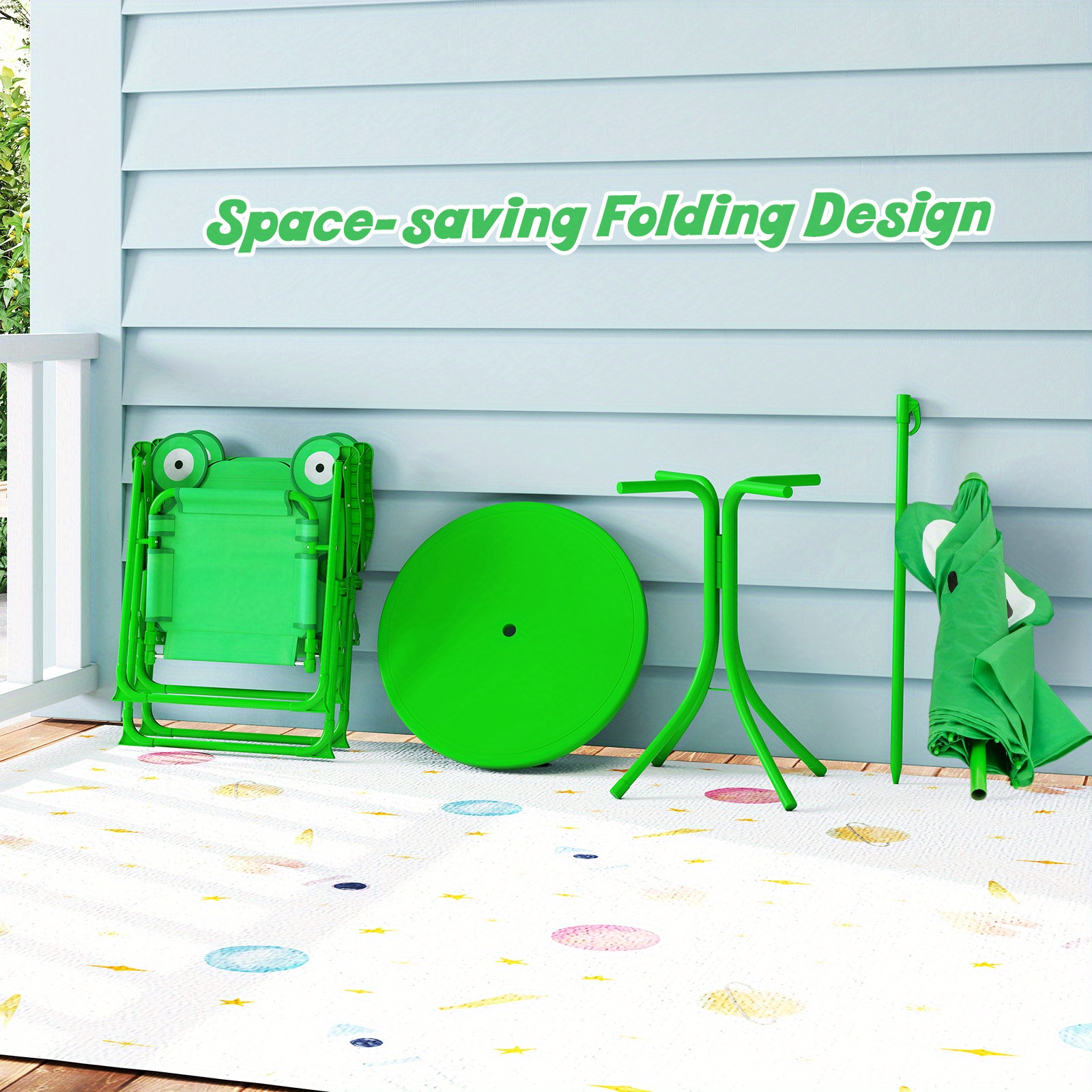 4pcs Kids Outdoor Playset with - مراجعة Kids Outdoor Table And Chairs With Umbrella وسعره