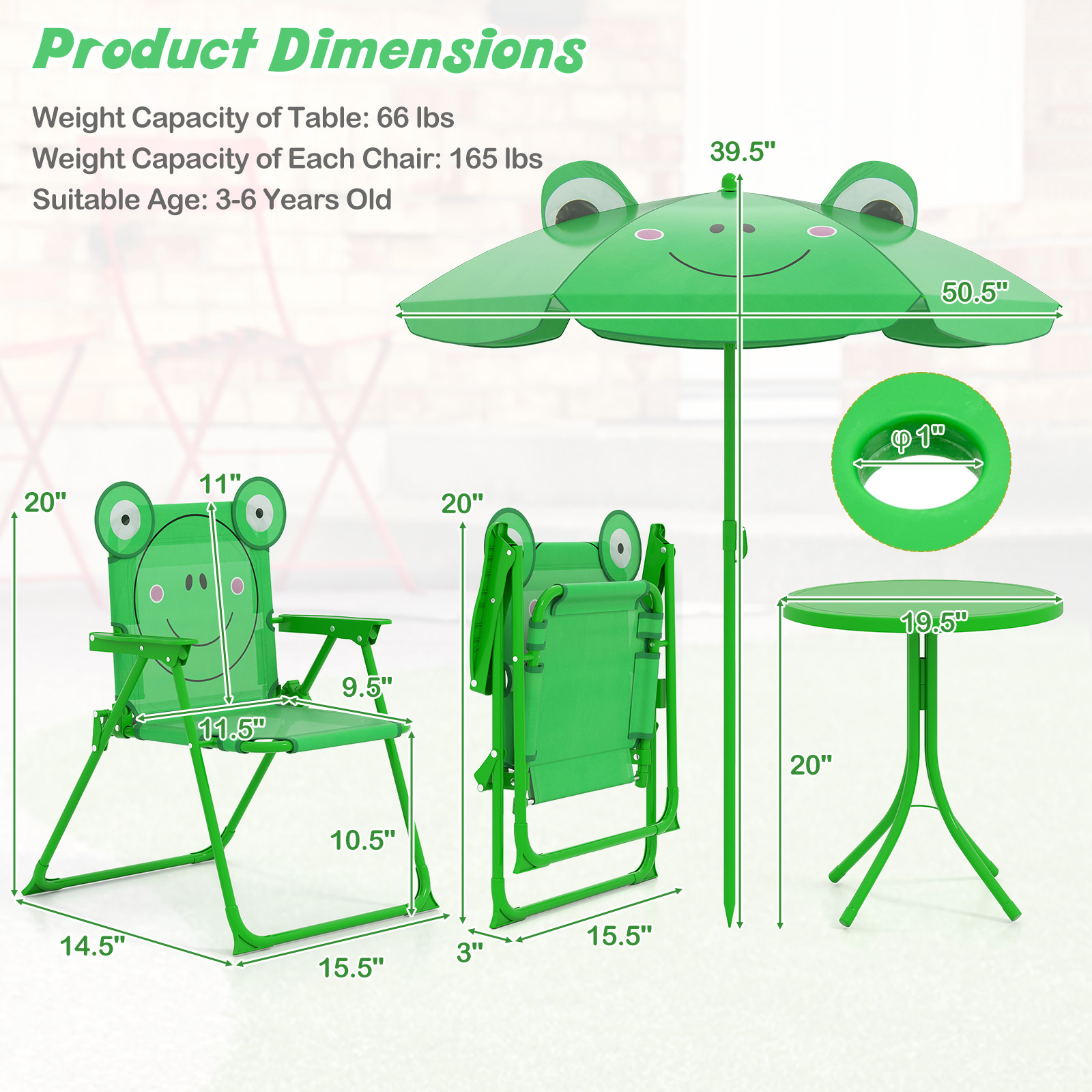 4pcs Kids Outdoor Playset with - مراجعة Kids Outdoor Table And Chairs With Umbrella وسعره