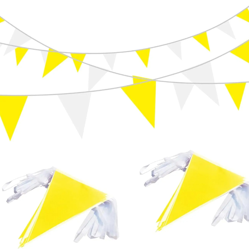 32.8FT Yellow White Pennant Ba - مراجعة Q Kids Outdoor وسعره