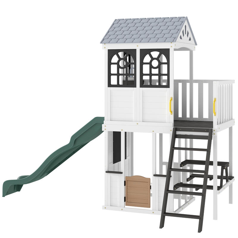 Qaba Two-Story Outdoor Playhou - مراجعة Qaba Kids Outdoor Playhouse وسعره