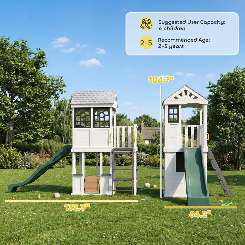Qaba Two-Story Outdoor Playhou - مراجعة Qaba Kids Outdoor Playhouse وسعره