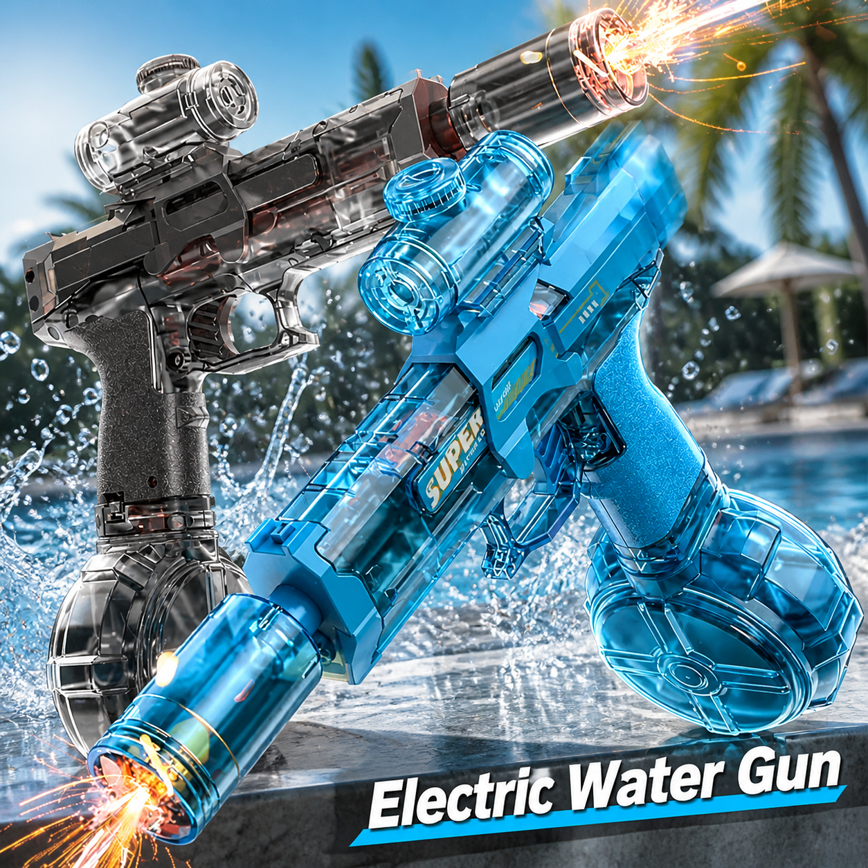 Electric Water Gun Simulation  - مراجعة Kids Outdoor Yard Games وسعره