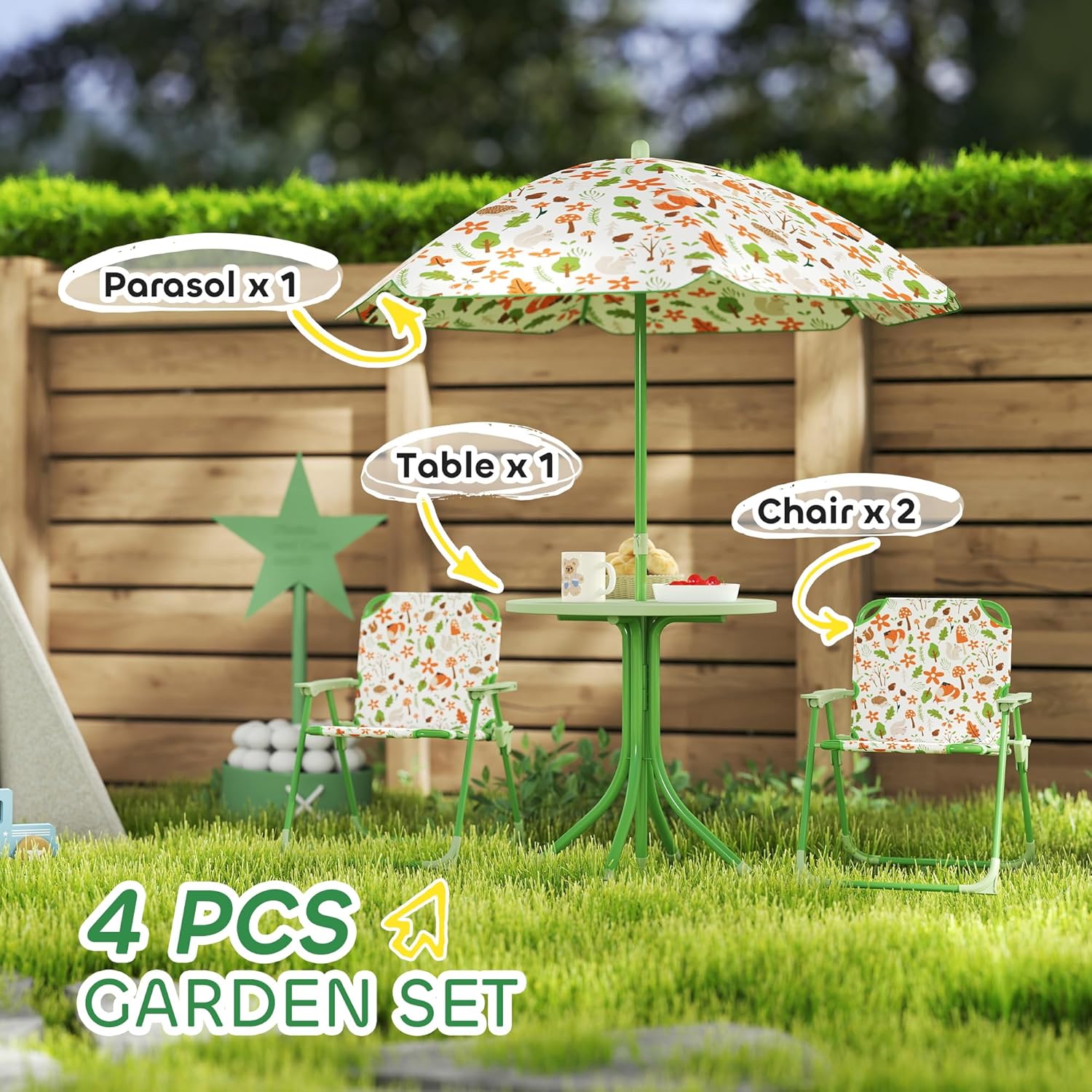 Kids Picnic Table and Chair Se - مراجعة Kids Outdoor Table And Chairs With Umbrella وسعره